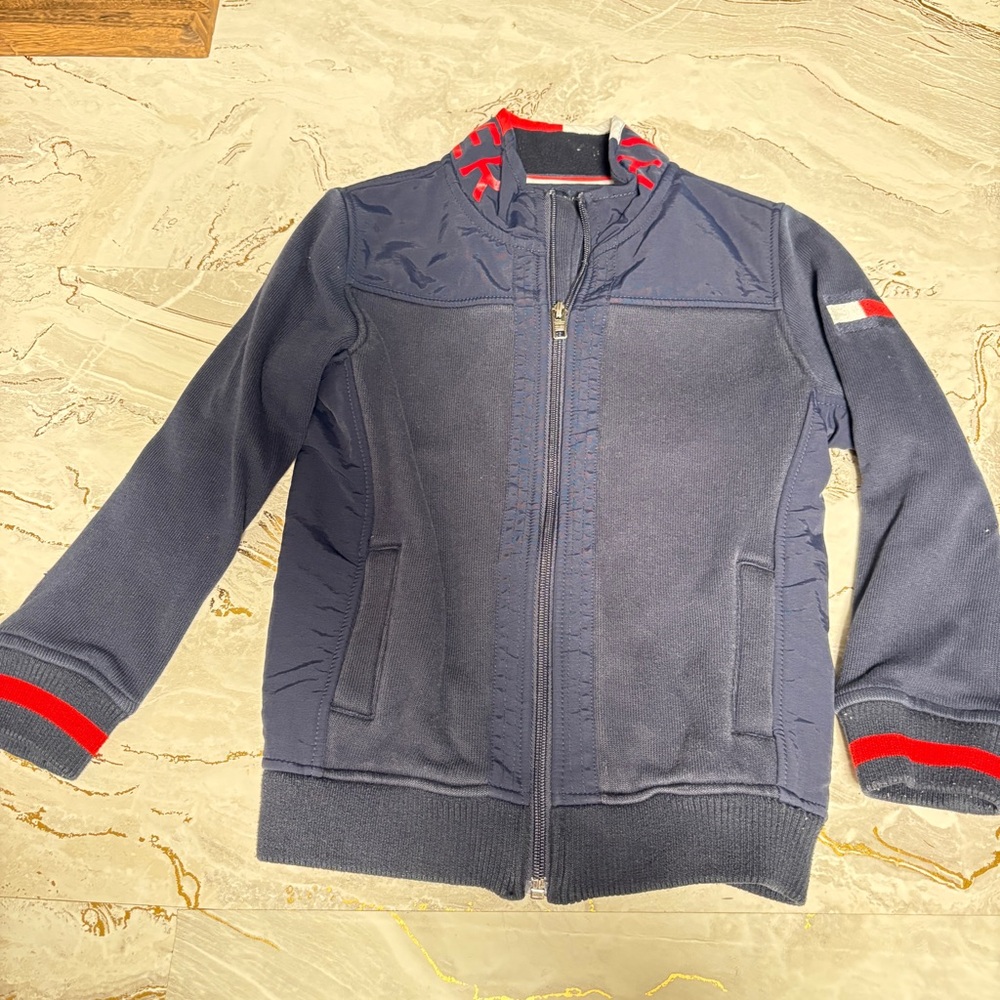 Tommy Hilfiger Kids Navy Jacket with Red Details